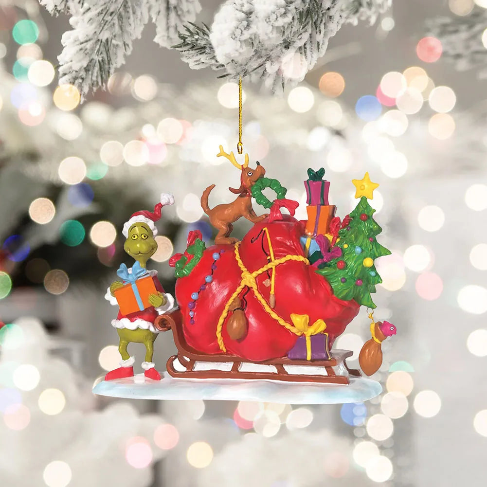 7 piece Christmas Tree Grinch Ornaments set