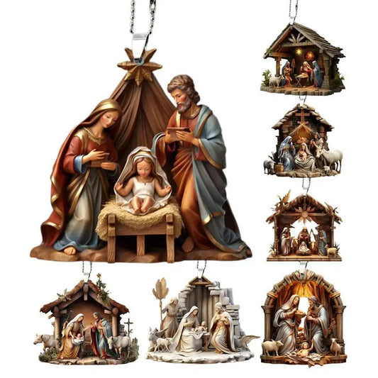 3D Christmas Nativity Scene Ornaments