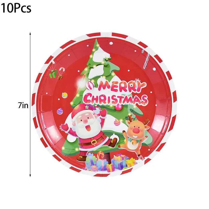 Christmas Disposable Paper Plates