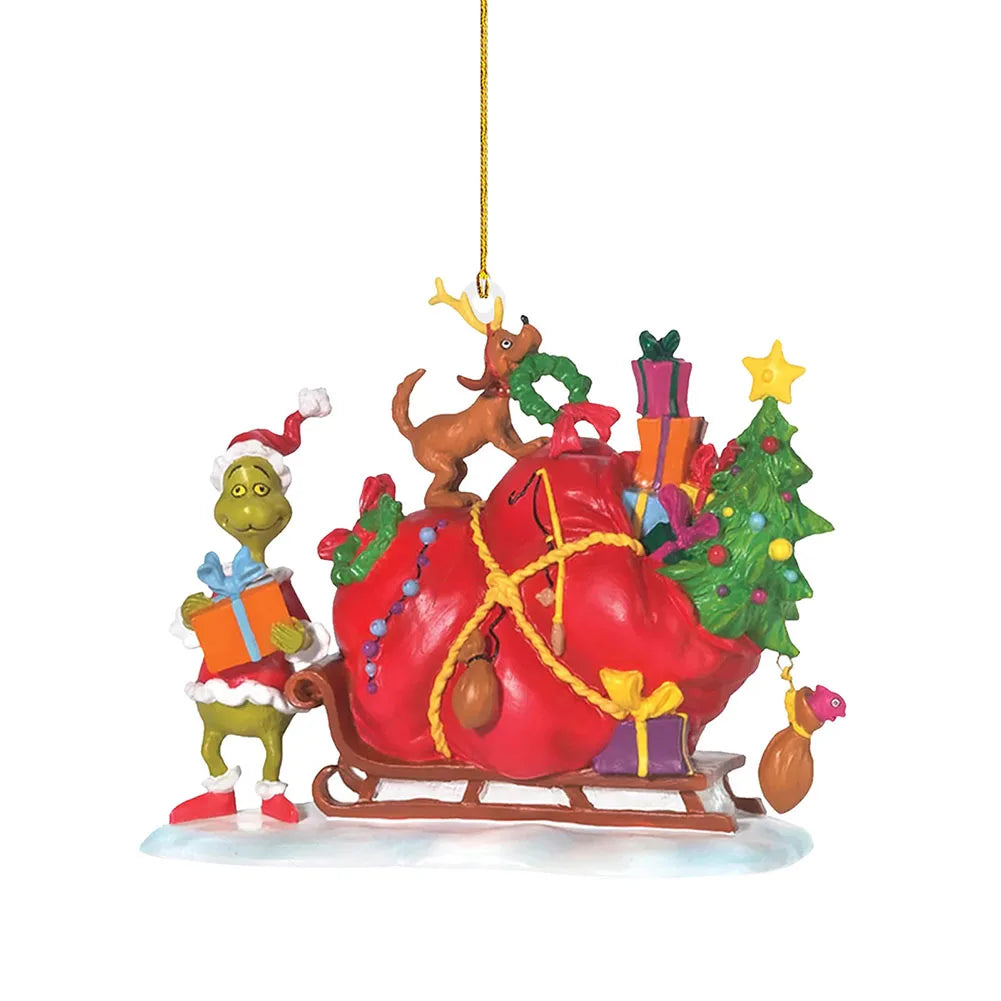 7 piece Christmas Tree Grinch Ornaments set